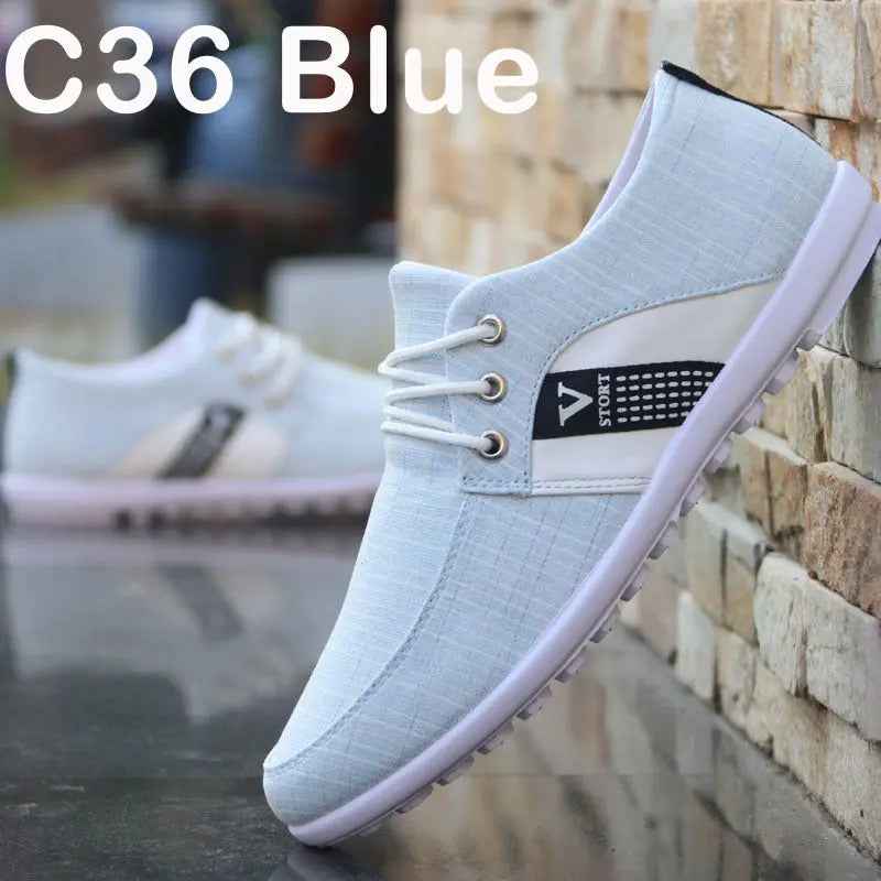 Men'S Soft-Soled Canvas Shoes, Sports And Leisure Old Beijing Cloth Shoes, Peas Shoes - Mr Lou’s Place