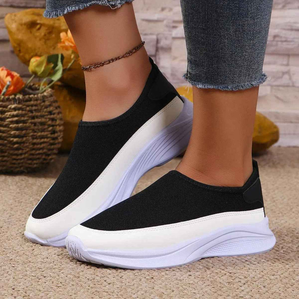 Mesh Contrast Flat Slip-Ons - Mr Lou’s Place