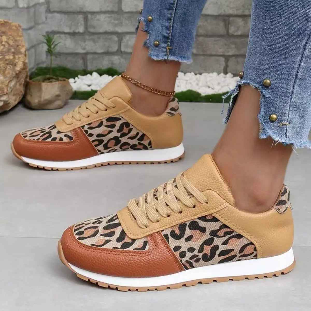 Tied Printed PU Leather Athletic - Mr Lou’s Place