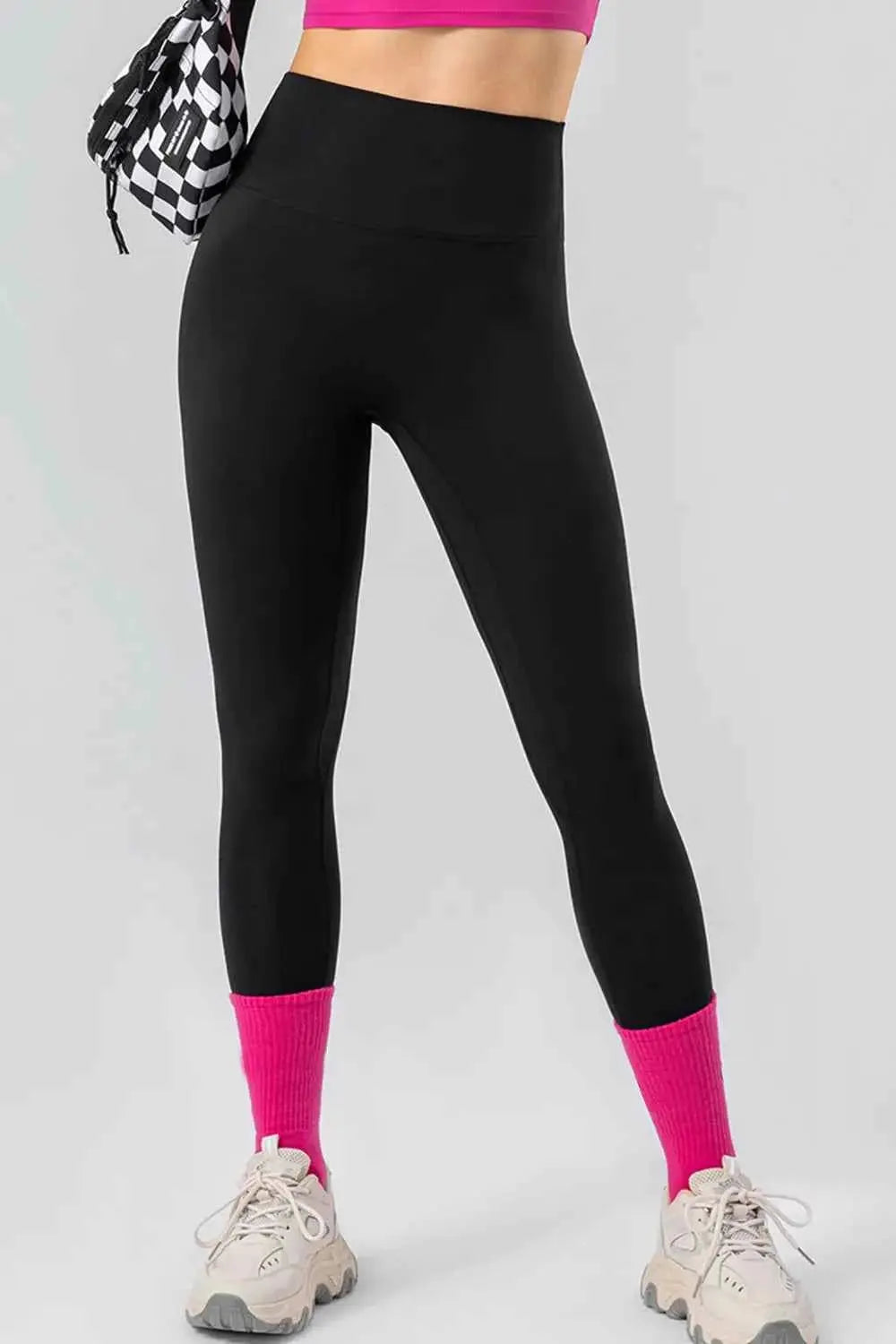 High Waist Wide Waistband Active Leggings - Mr Lou’s Place