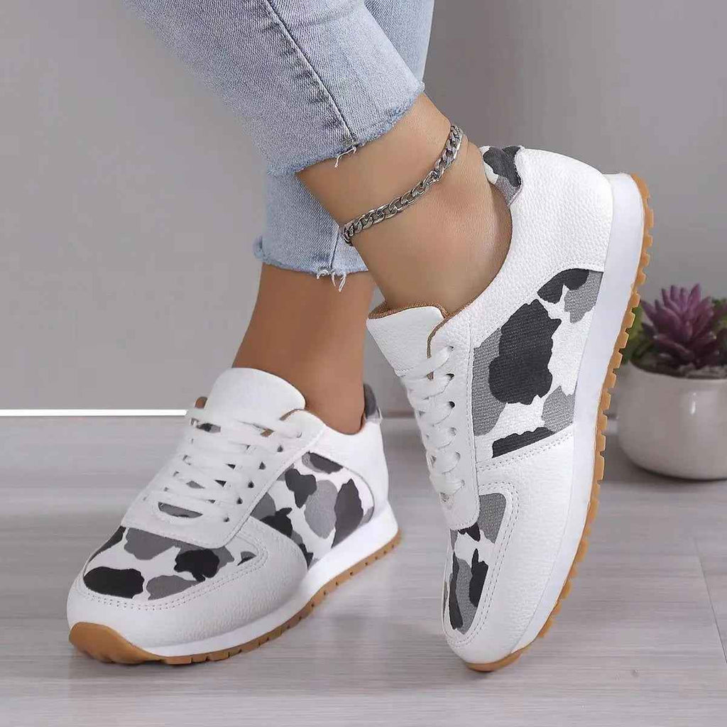 Tied Printed PU Leather Athletic - Mr Lou’s Place