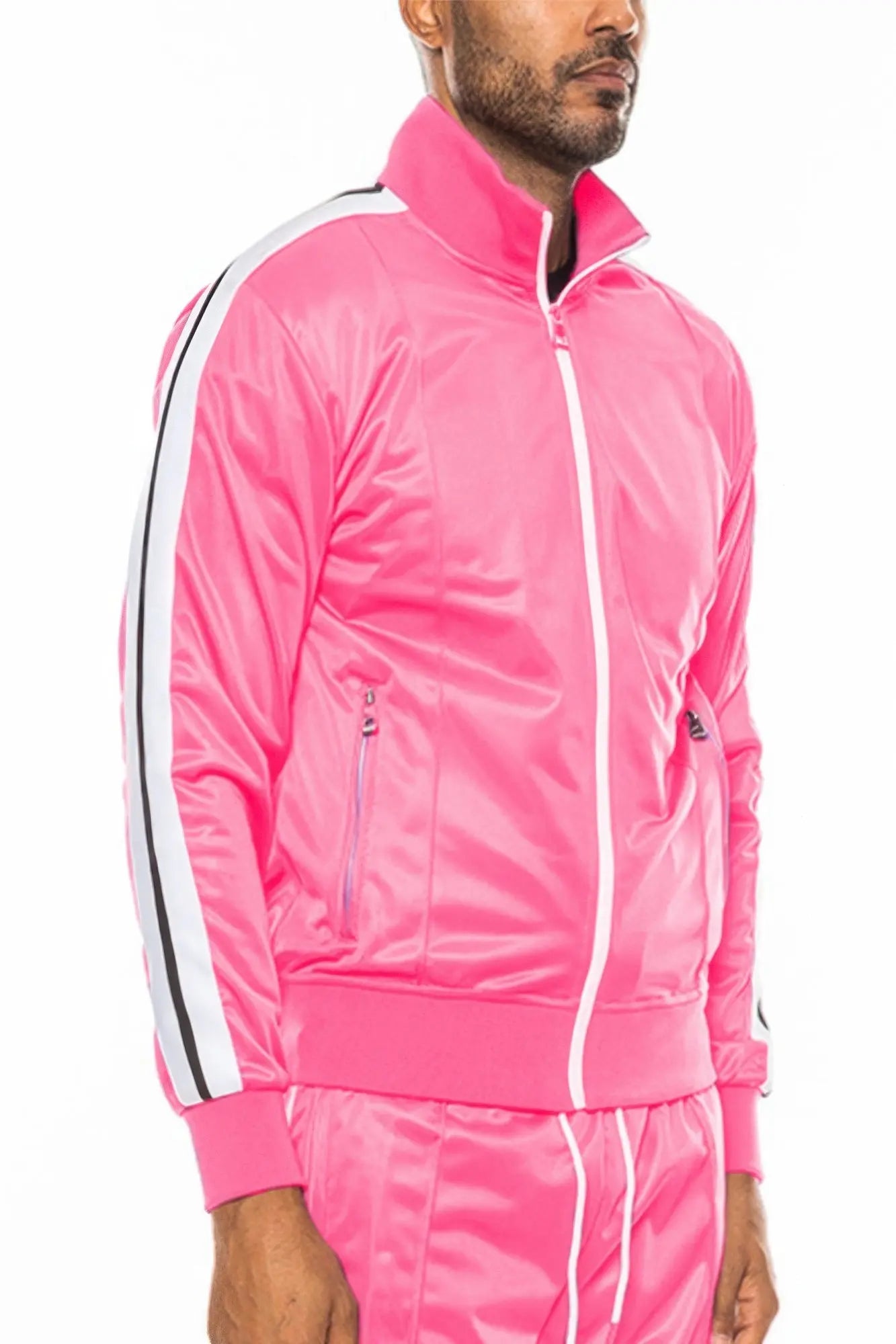 Single Stripe Tape Track Jacket - Mr Lou’s Place