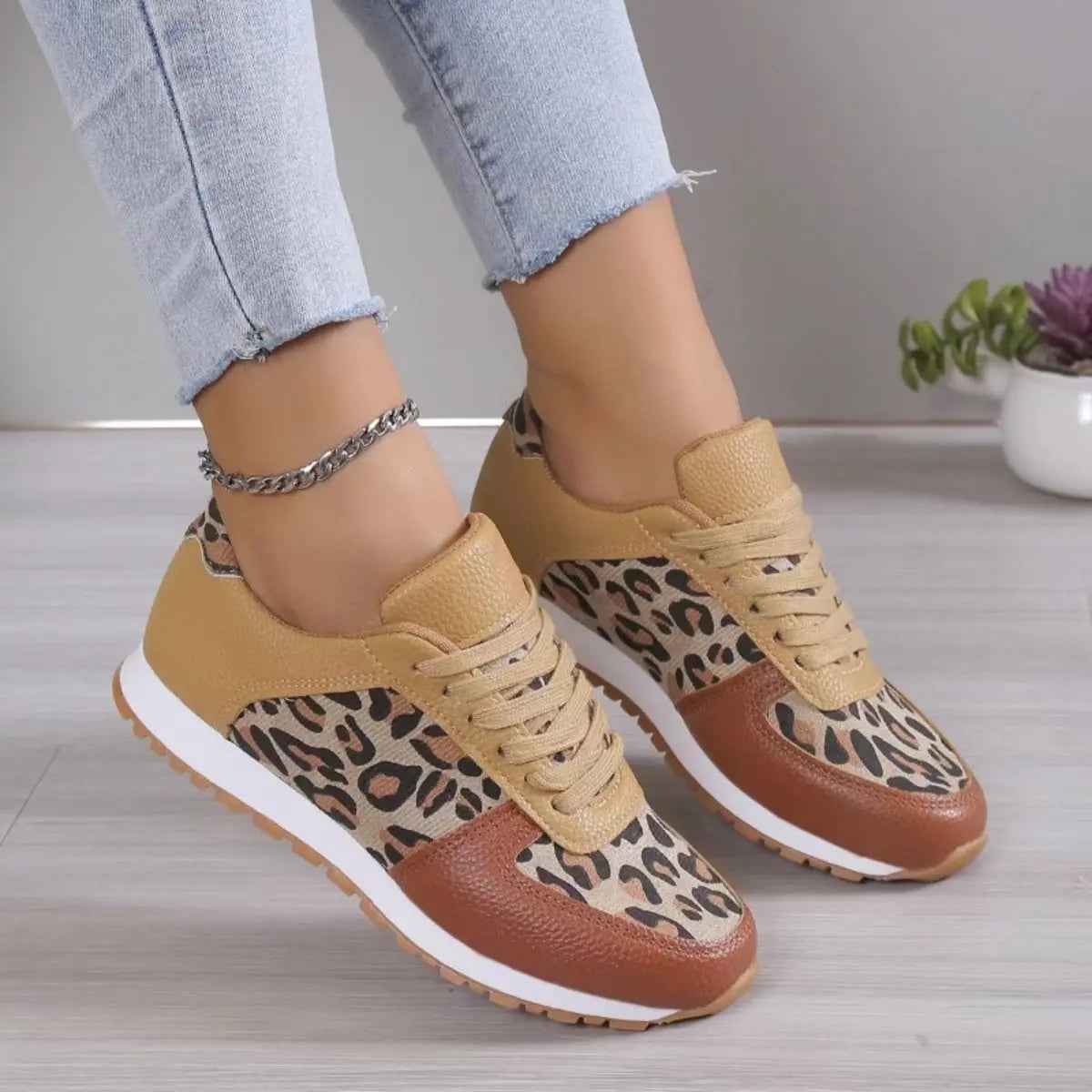 Tied Printed PU Leather Athletic - Mr Lou’s Place