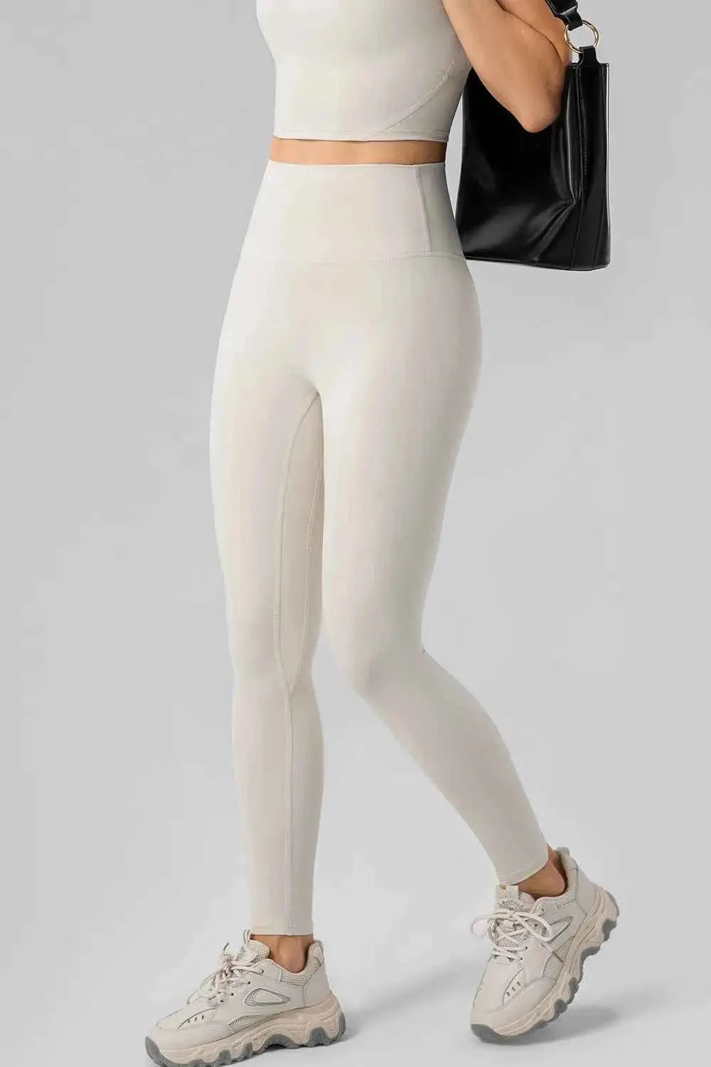 High Waist Wide Waistband Active Leggings - Mr Lou’s Place