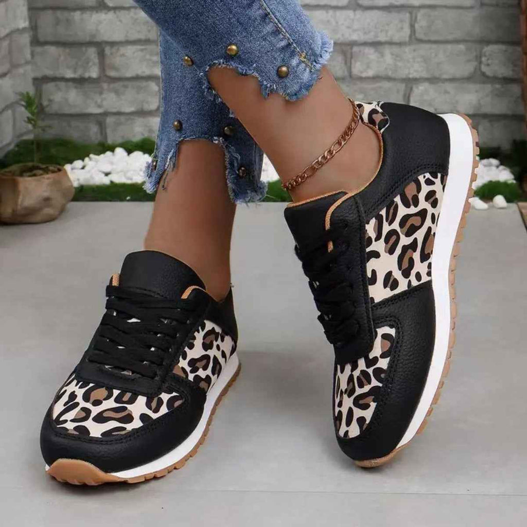 Tied Printed PU Leather Athletic - Mr Lou’s Place