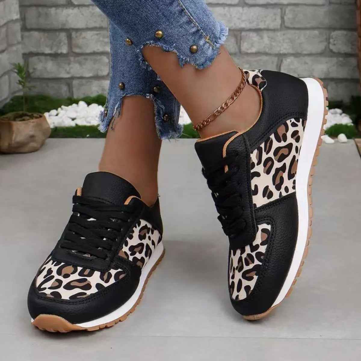 Tied Printed PU Leather Athletic - Mr Lou’s Place