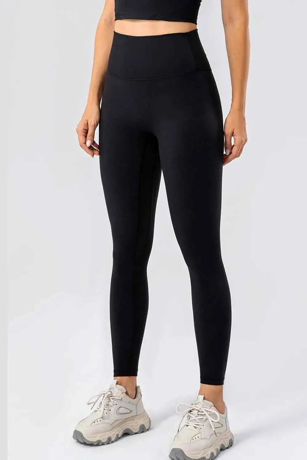High Waist Wide Waistband Active Leggings - Mr Lou’s Place