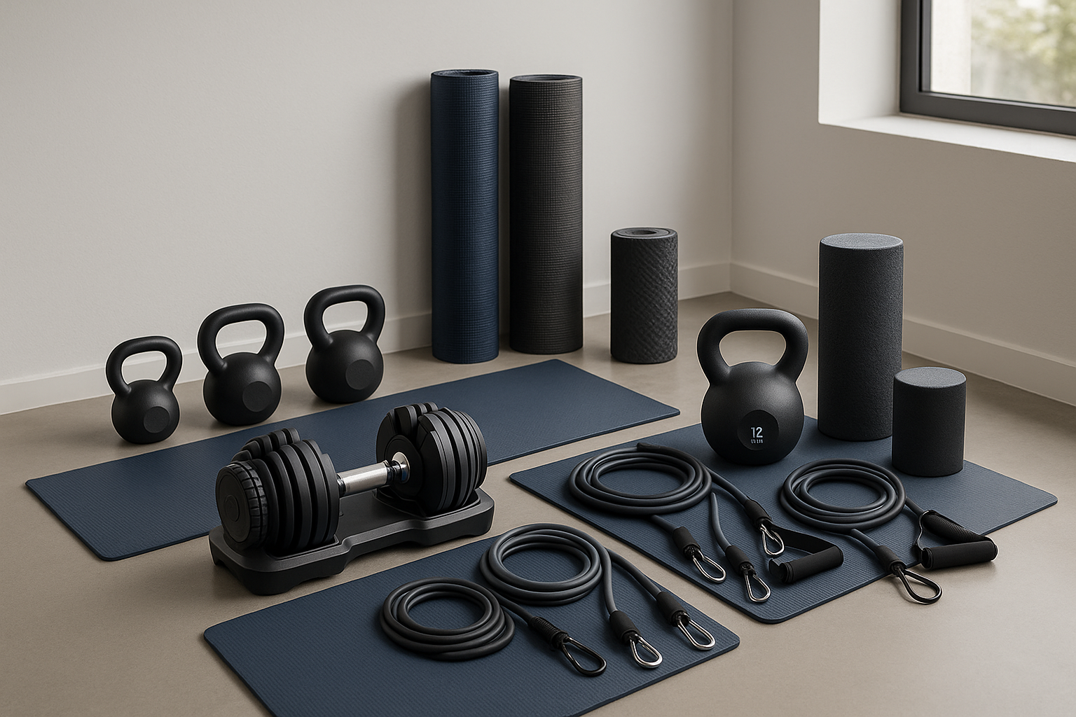 Modern home gym setup with trending workout equipment